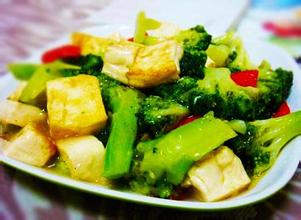 Fried Tofu with broccoli — Chinese food healthy recipe of broccoli