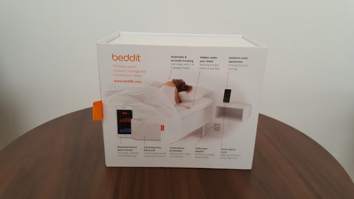 test beddit 3 sleep tracker unboxing packaging rear view