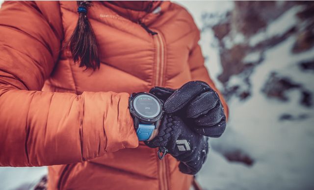 woman in high mountains using a Vertix