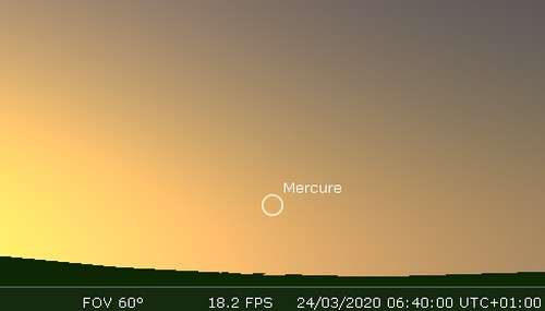 Greater elongation of Mercury west of the Sun