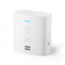 Smart plug-in speaker with Alexa and integrated USB connection.