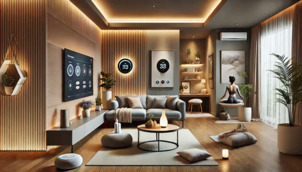 DIY smart home modern living room transformed into a smart wellness hub